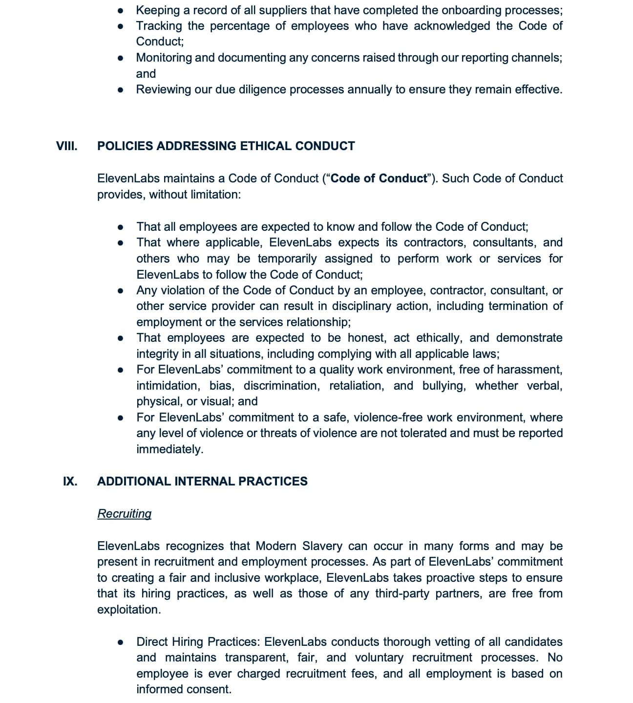 Page 5 of Modern Slavery Policy Statement