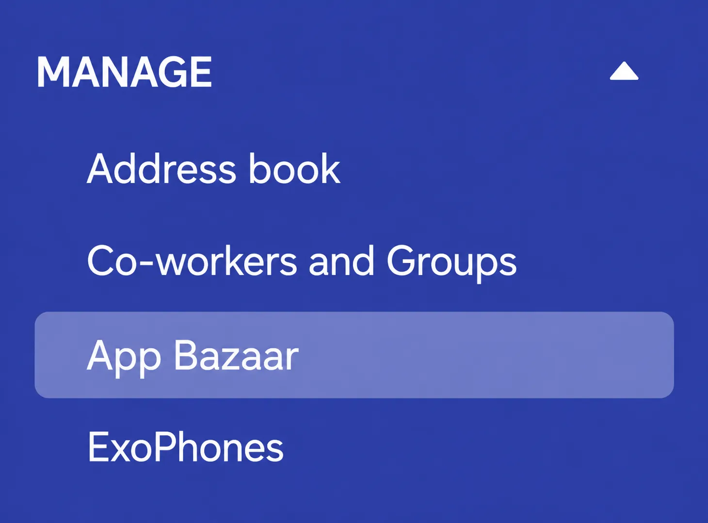 Exotel 사이드바: App Bazaar