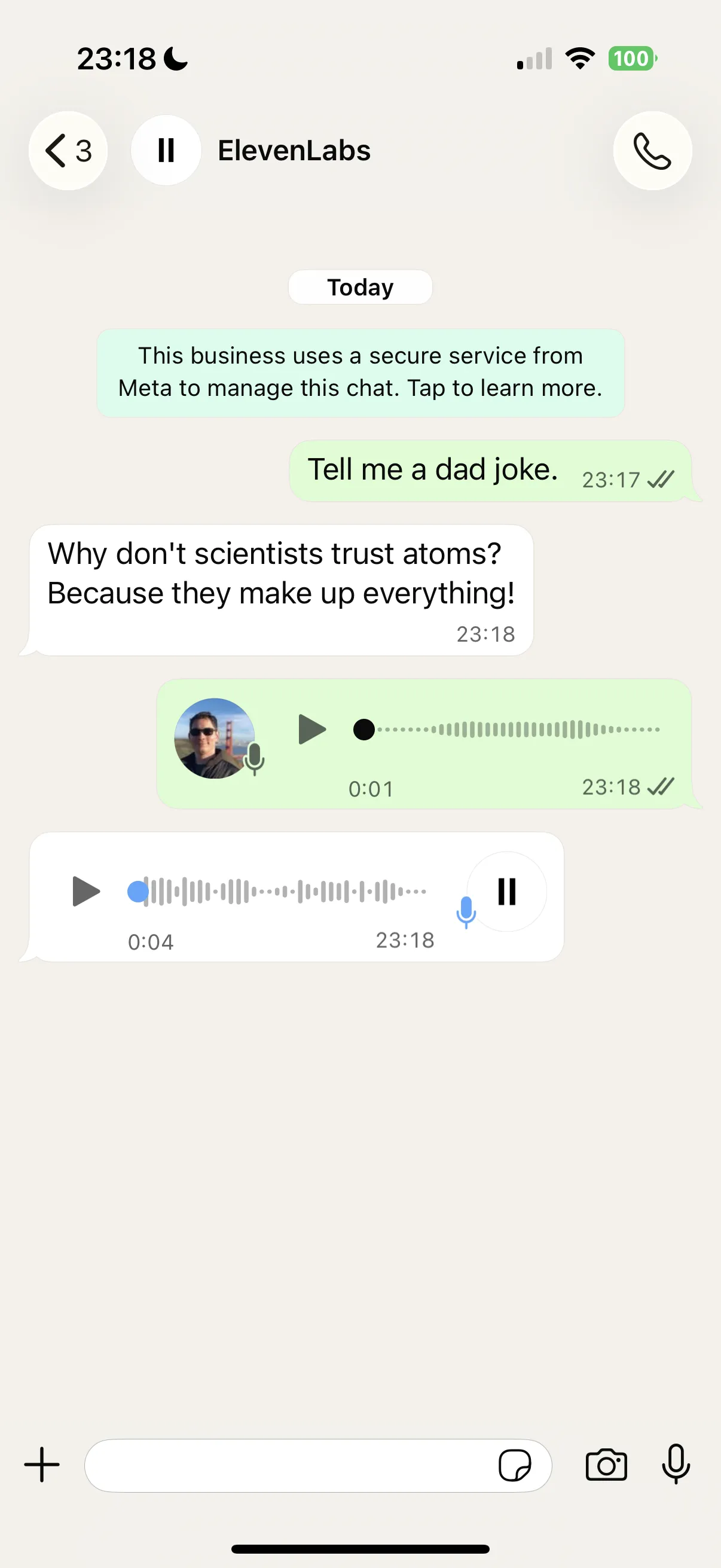 WhatsApp 오디오 대화