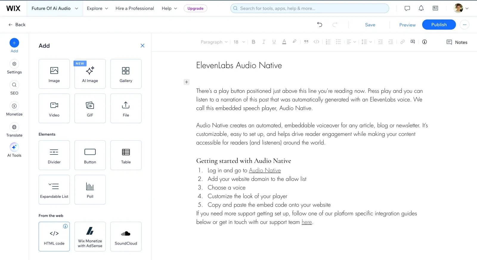 Audio Native