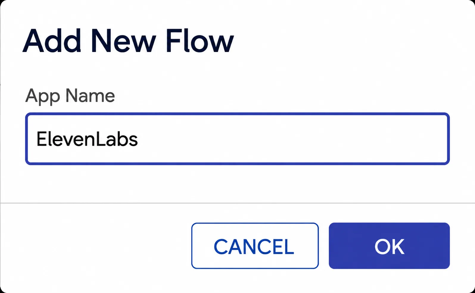 Exotel: Add New Flow 대화상자