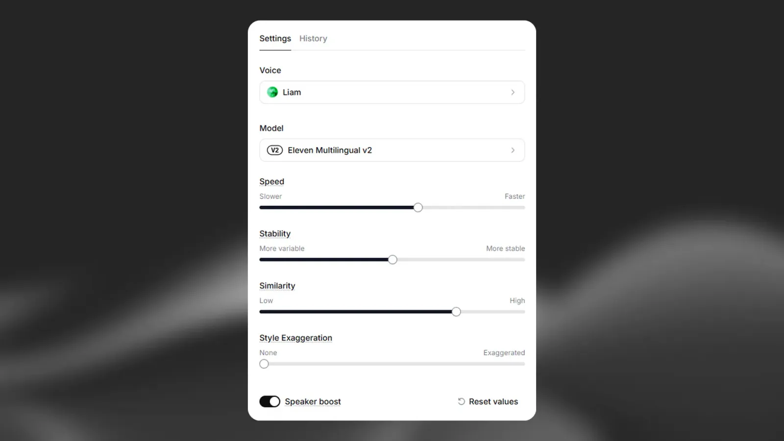Text to Speech-steminstellingen