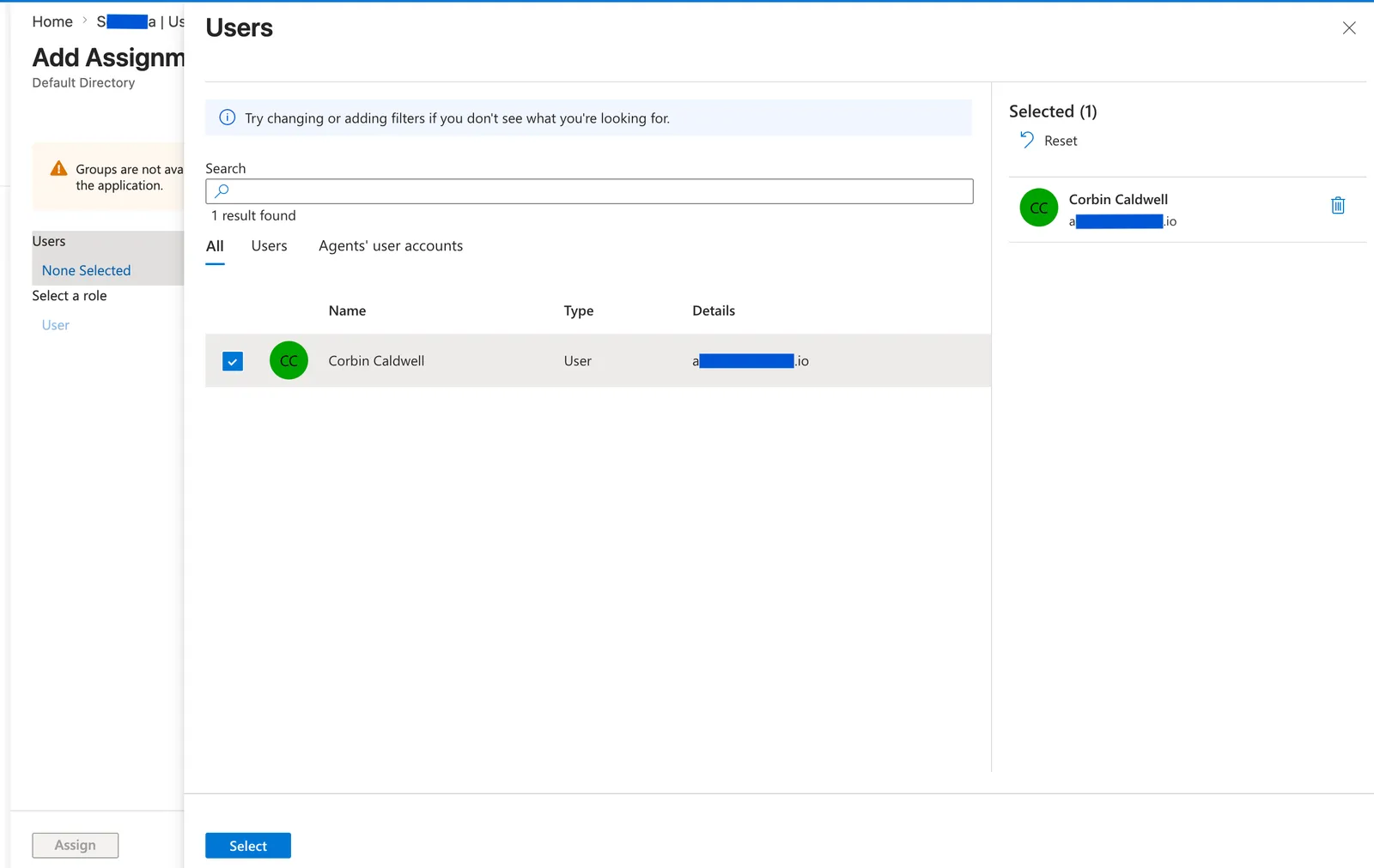 Microsoft Entra 할당 추가 사용자 목록