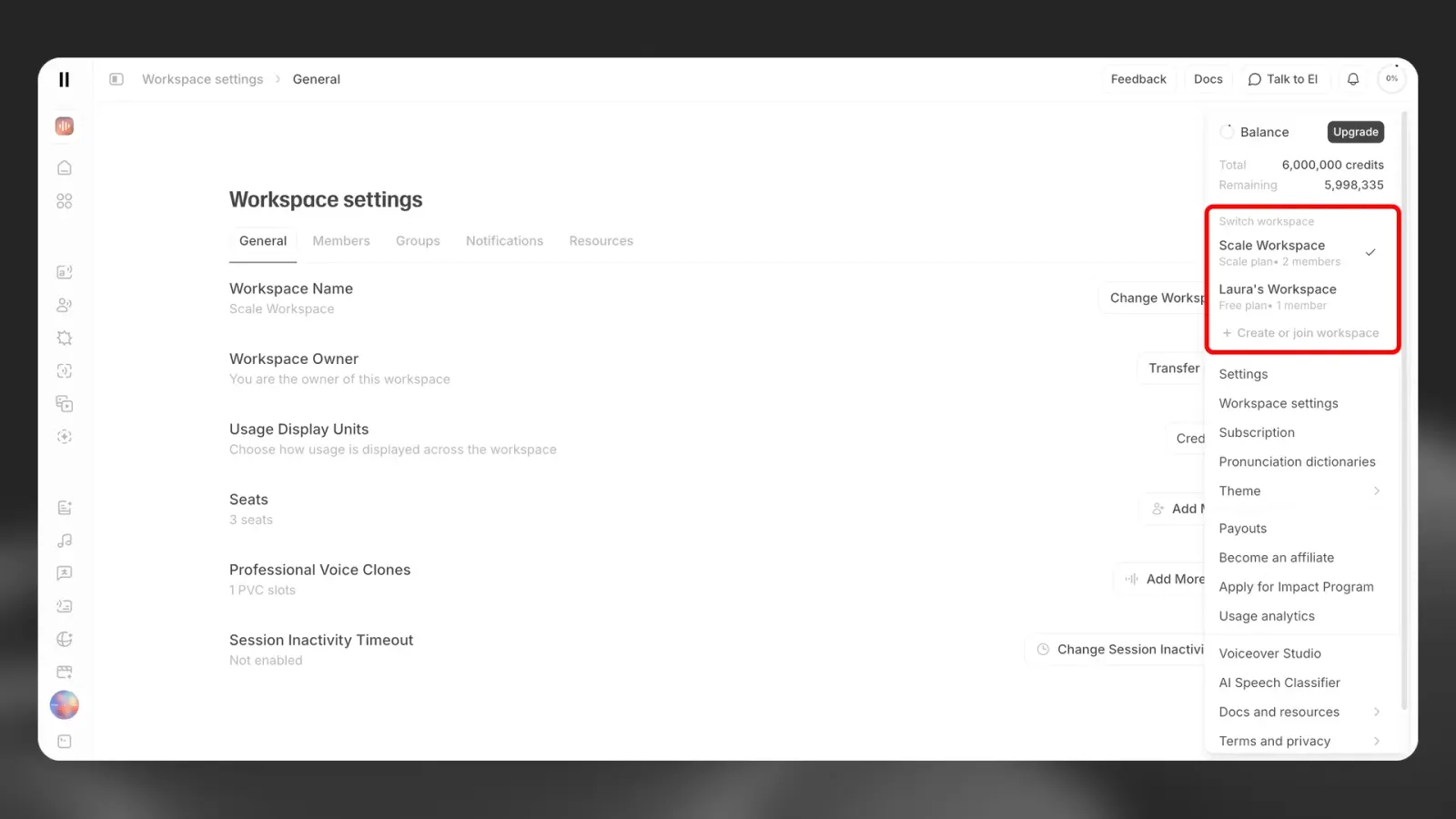 Passaggio tra workspace