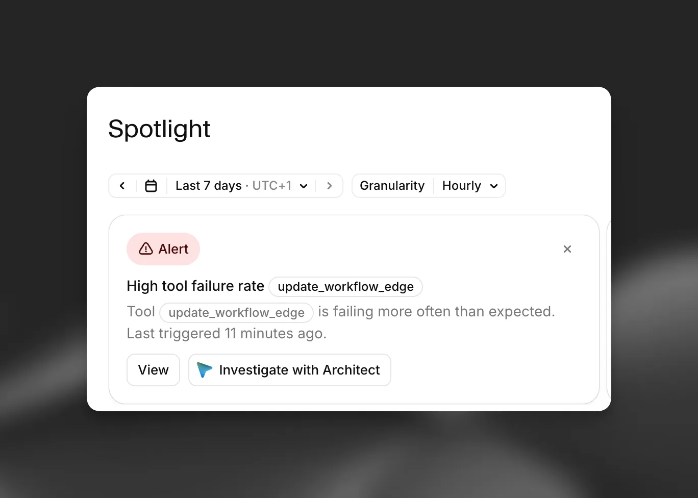 Architect로 조사가 있는 알림 카드